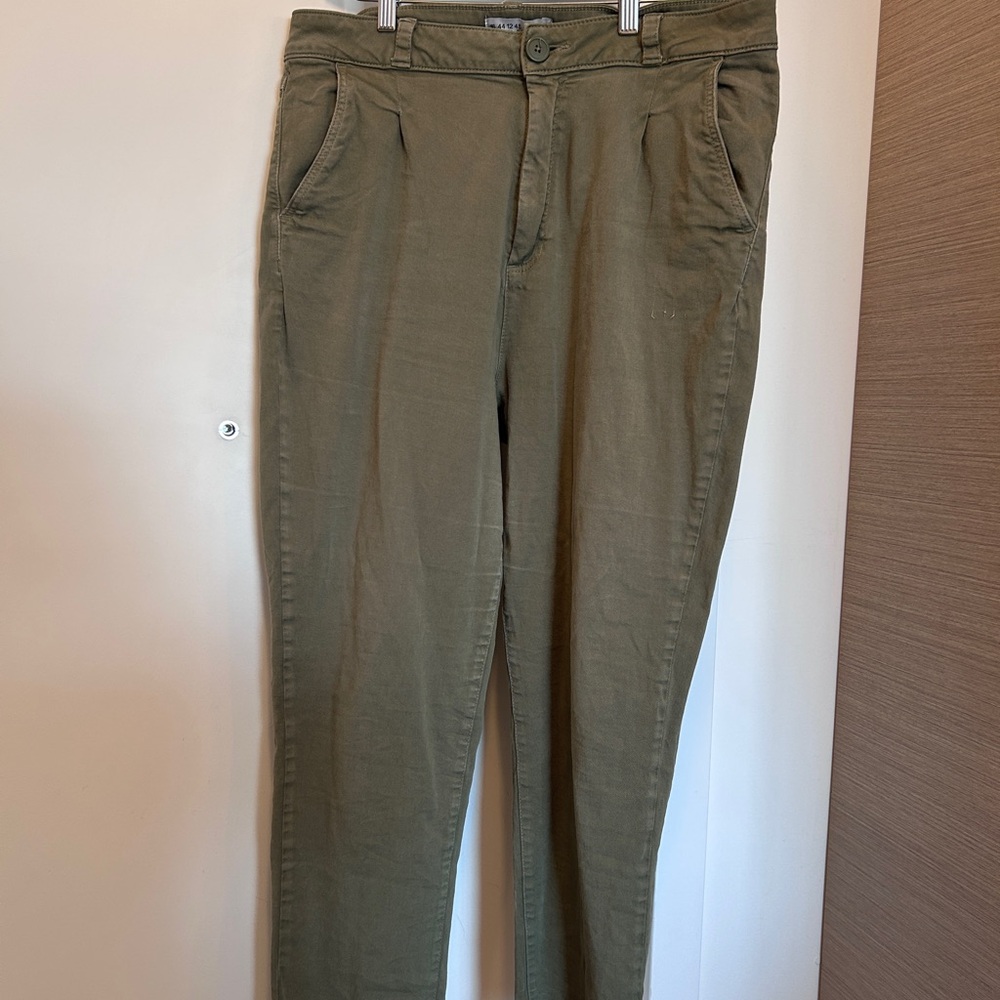 Primark Olive Green Straight Leg Chino Style Pants